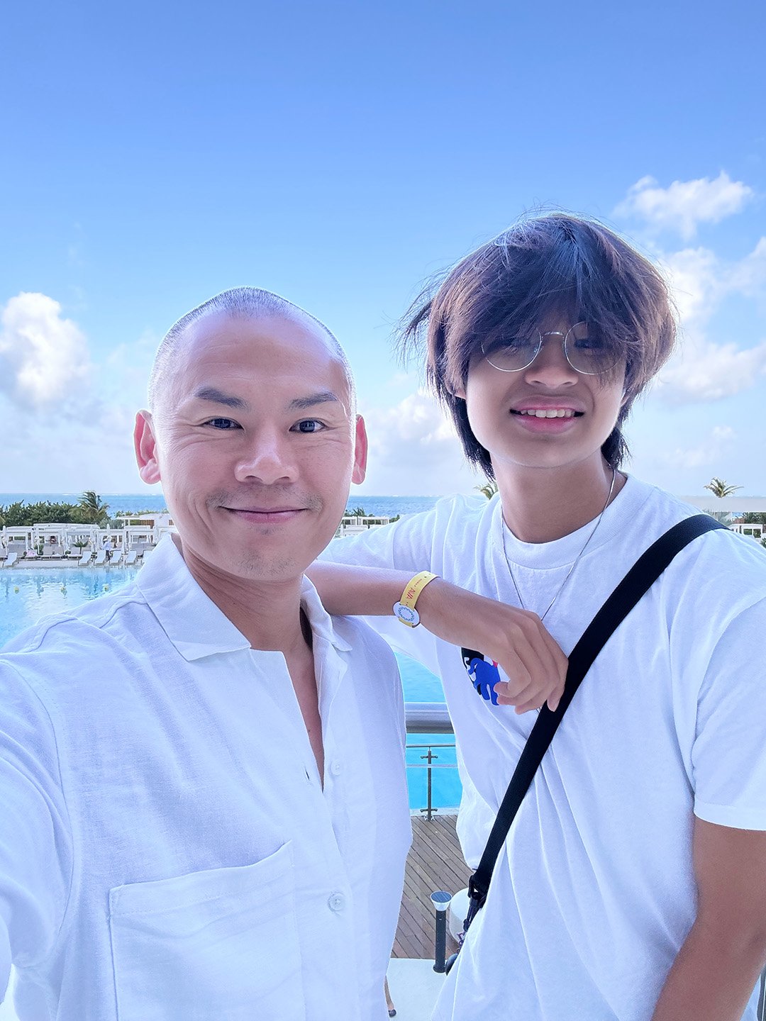 Father and son on vacation